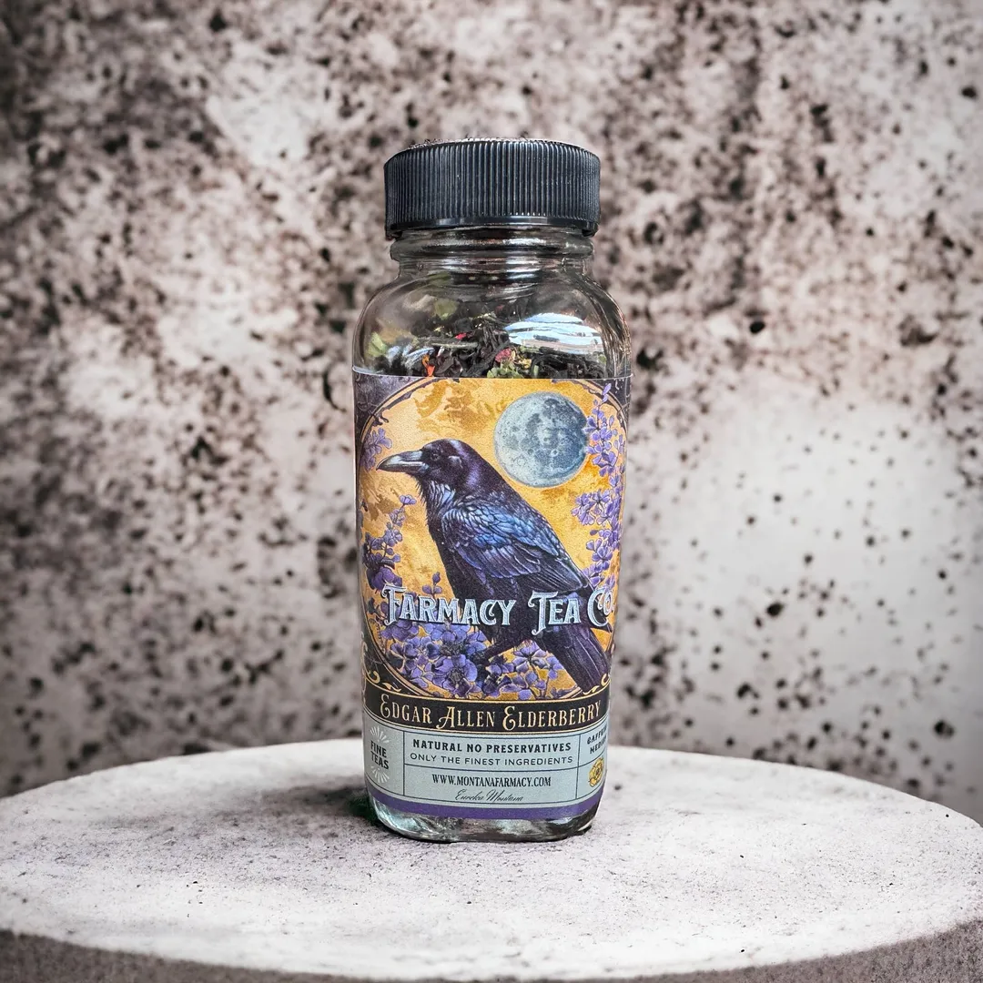 Edgar Allen Elderberry Crow Poe Raven Dark Academia PoetTea 