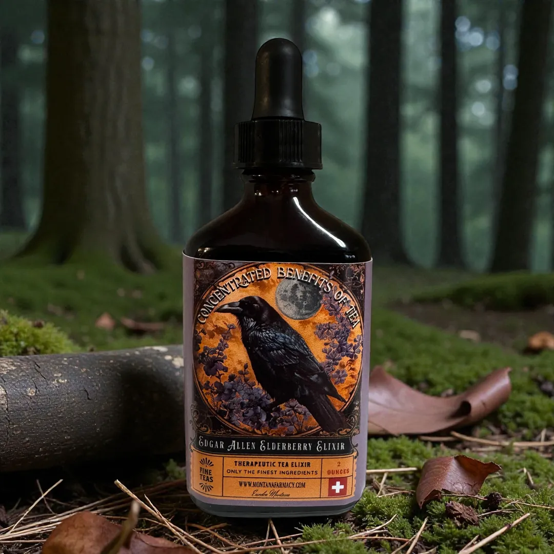 Edgar Allen Elderberry Tasty Tea elixir Wellness Drops 
