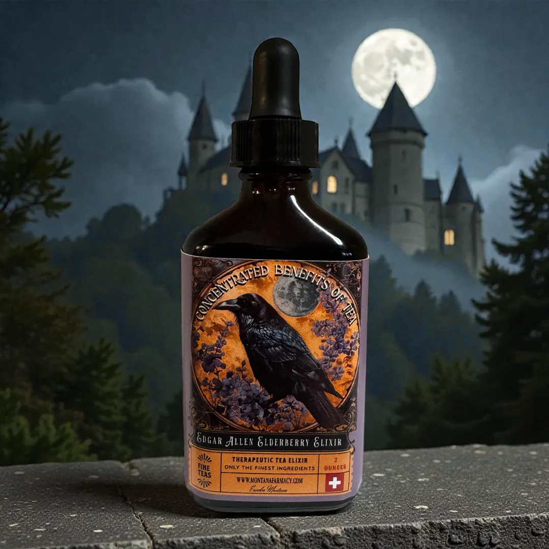 Edgar Allen Elderberry Tasty Tea elixir Wellness Drops 
