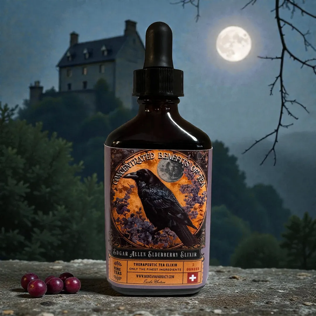 Edgar Allen Elderberry Tasty Tea elixir Wellness Drops 