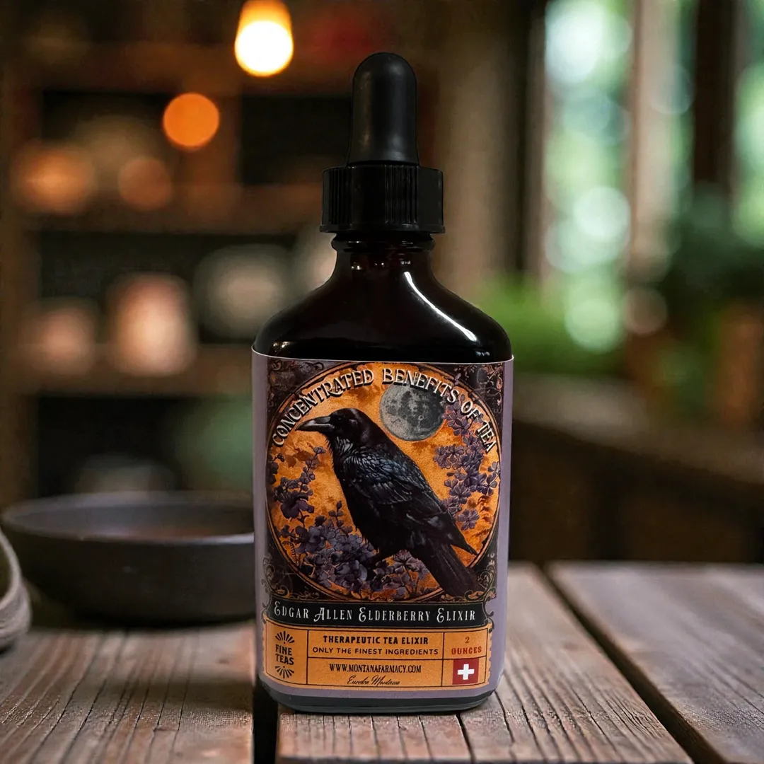 Edgar Allen Elderberry Tasty Tea elixir Wellness Drops 