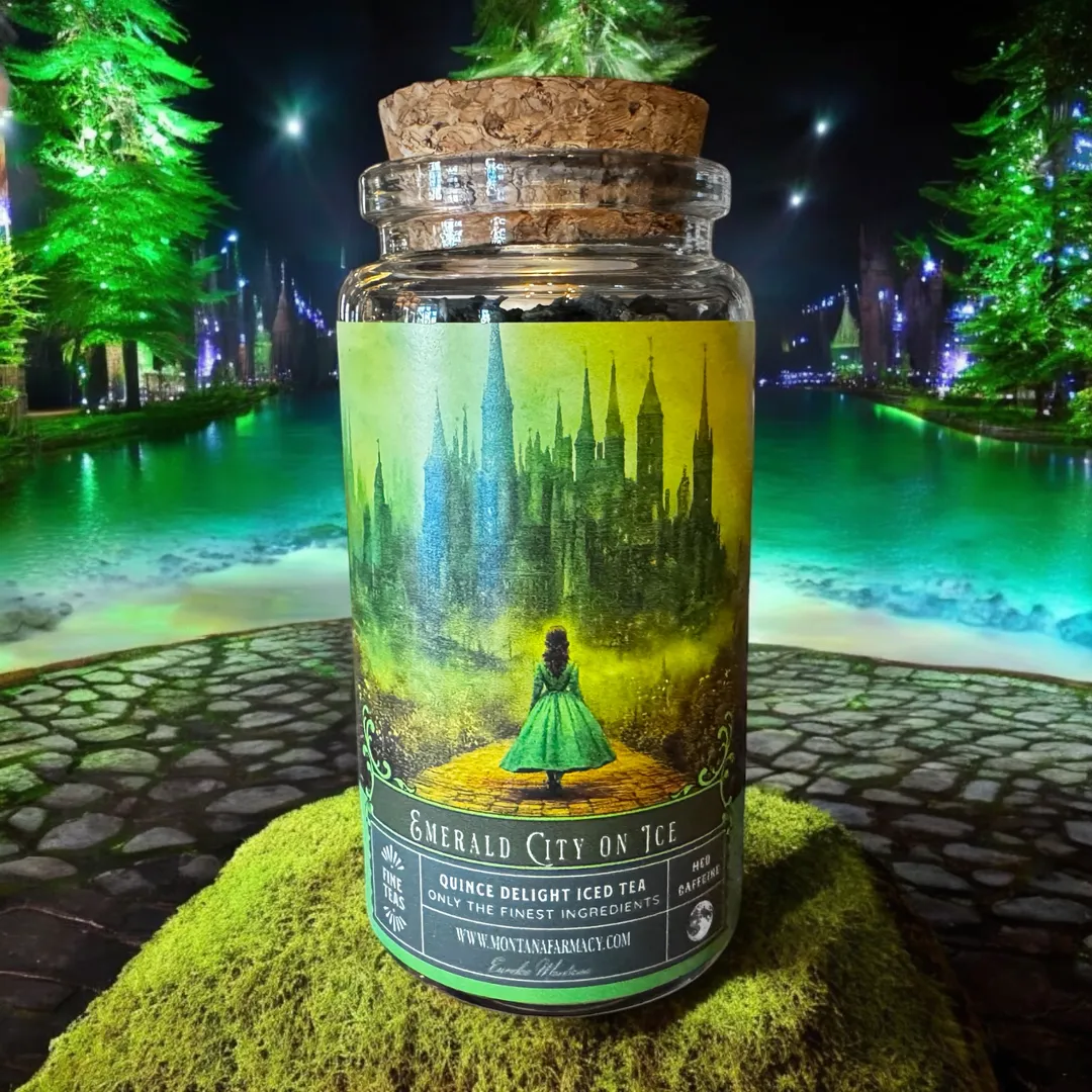 Emerald City on Ice Wizard in Oz  Quince tea Apothecary Jar 