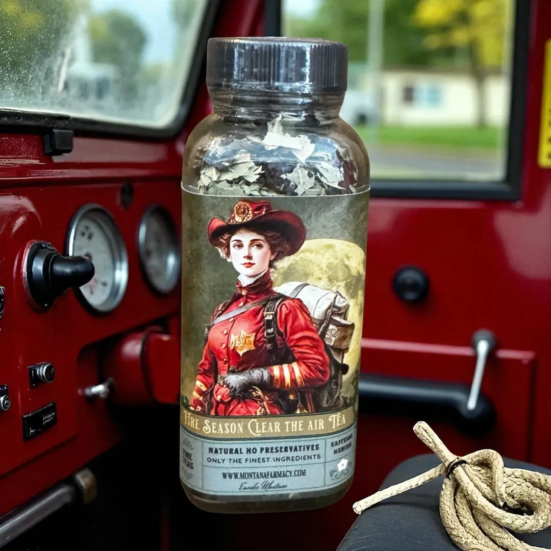 Fire Season too much Smoke Clear the Air Therapy Tea /Glass 