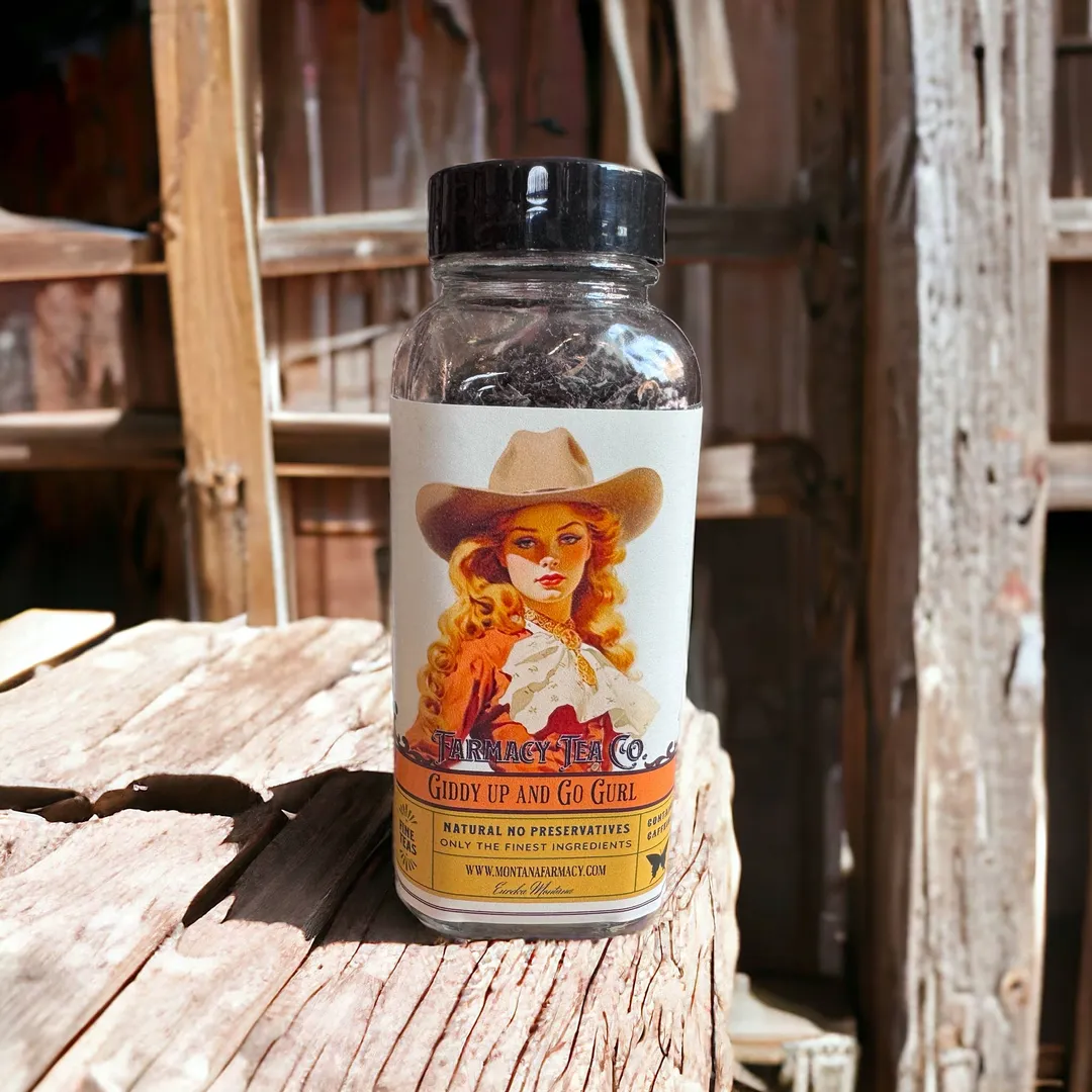 Giddy up and go Gurl Cowgirl Old West Pin up Girl Tea