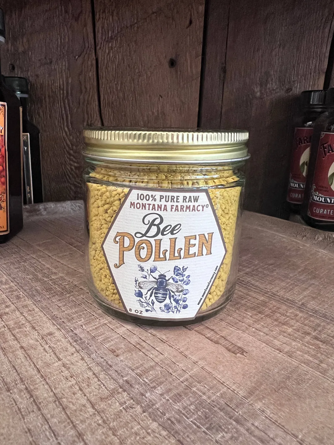 Montana Farmacy Bee Pollen 8ozl Glass Jar