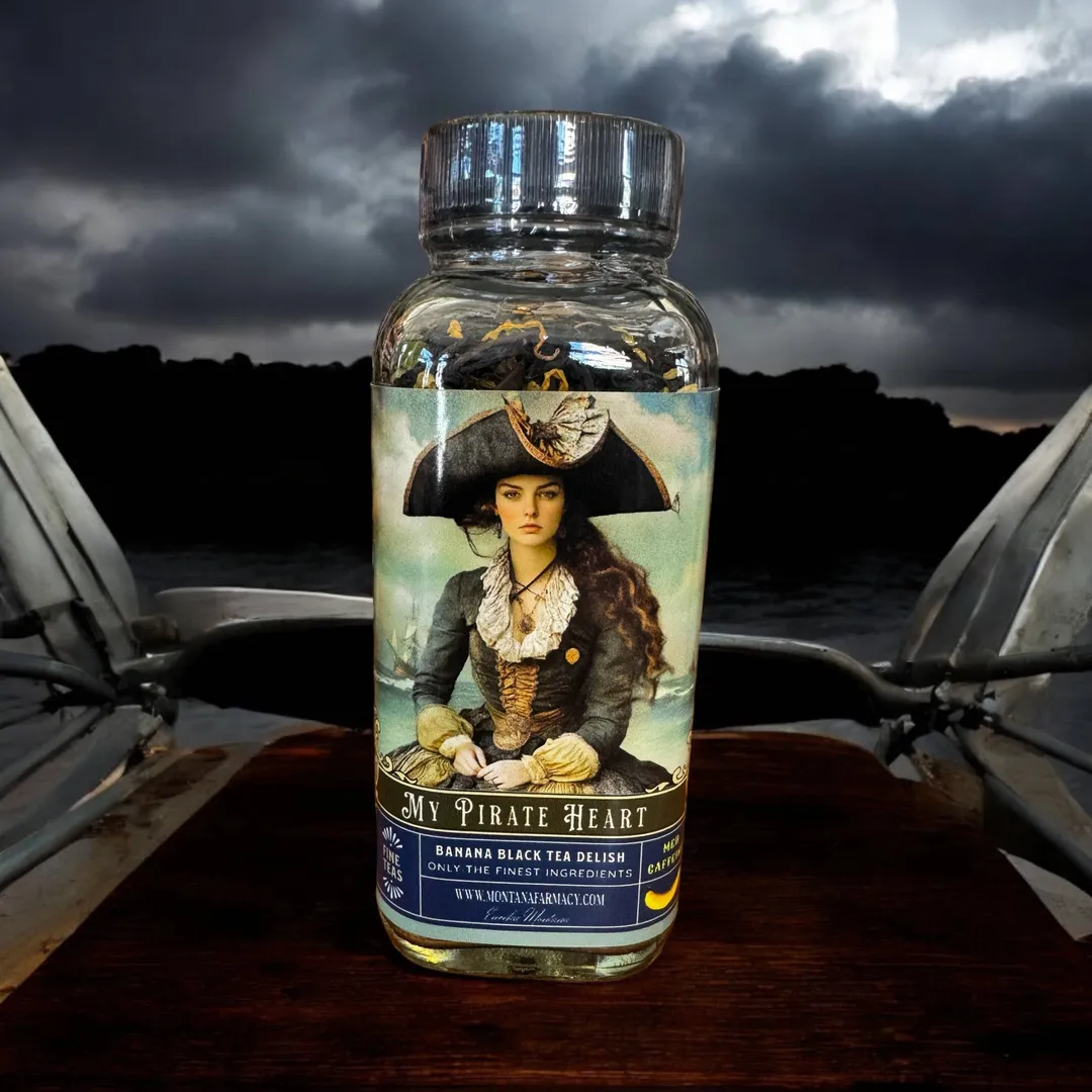 MY Pirate Heart Banana Tea Beautiful Vintage Pirate Lady Jar