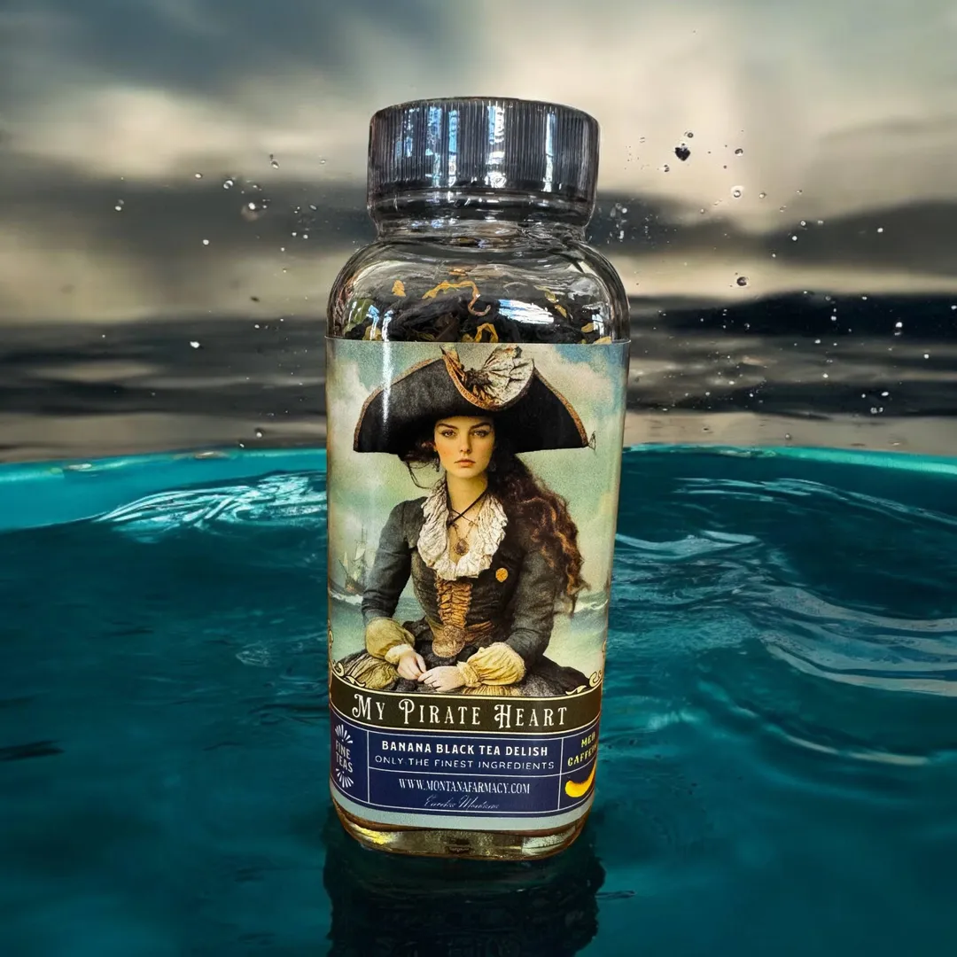 MY Pirate Heart Banana Tea Beautiful Vintage Pirate Lady Jar