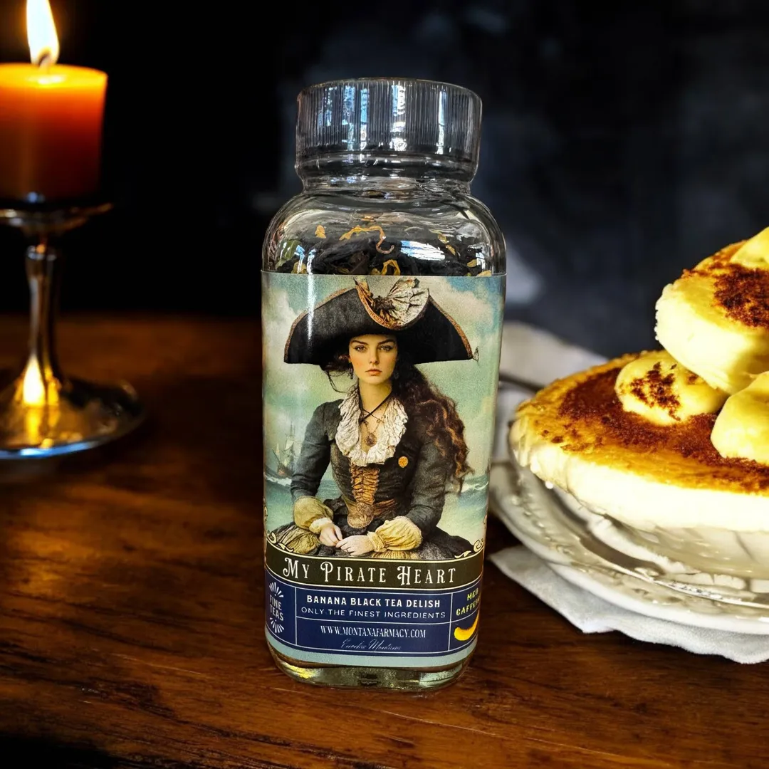 MY Pirate Heart Banana Tea Beautiful Vintage Pirate Lady Jar