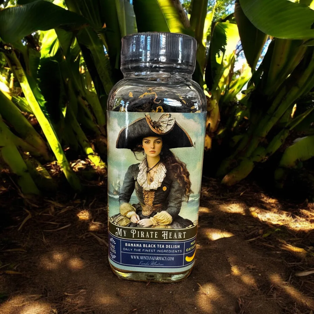 MY Pirate Heart Banana Tea Beautiful Vintage Pirate Lady Jar