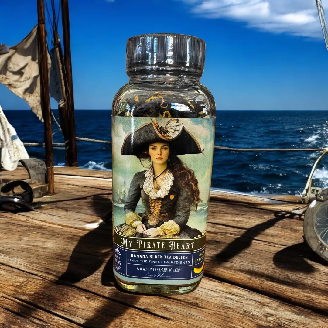 MY Pirate Heart Banana Tea Beautiful Vintage Pirate Lady Jar