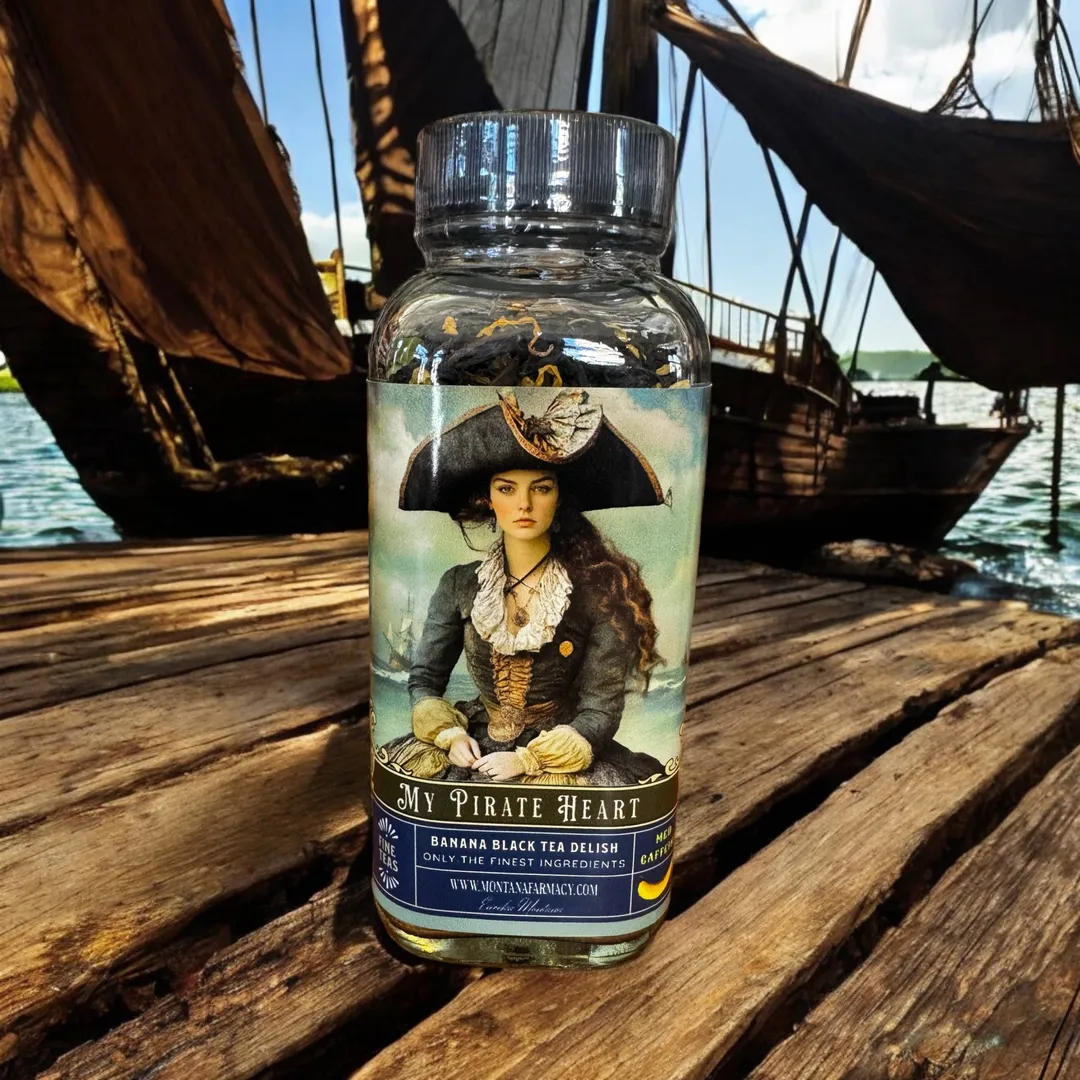 MY Pirate Heart Banana Tea Beautiful Vintage Pirate Lady Jar