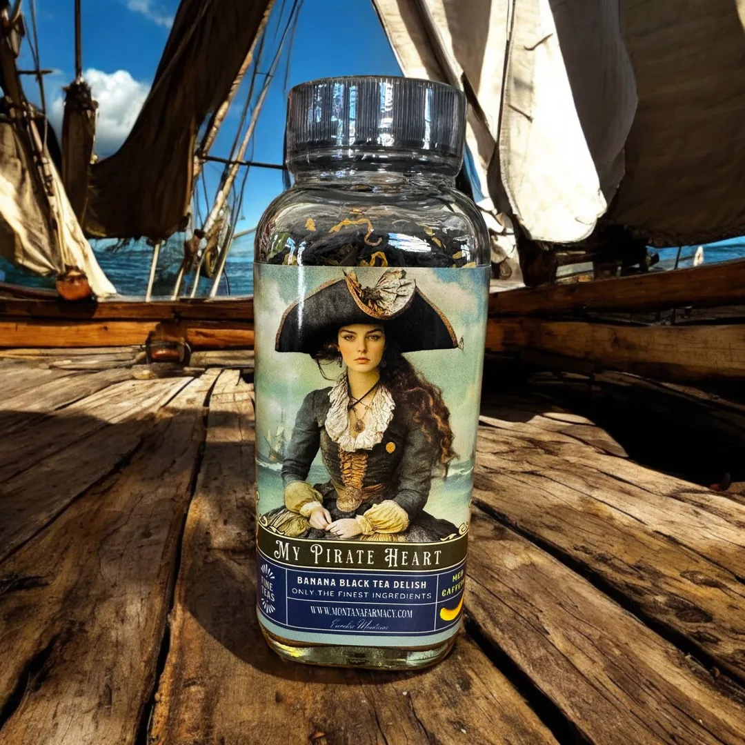 MY Pirate Heart Banana Tea Beautiful Vintage Pirate Lady Jar