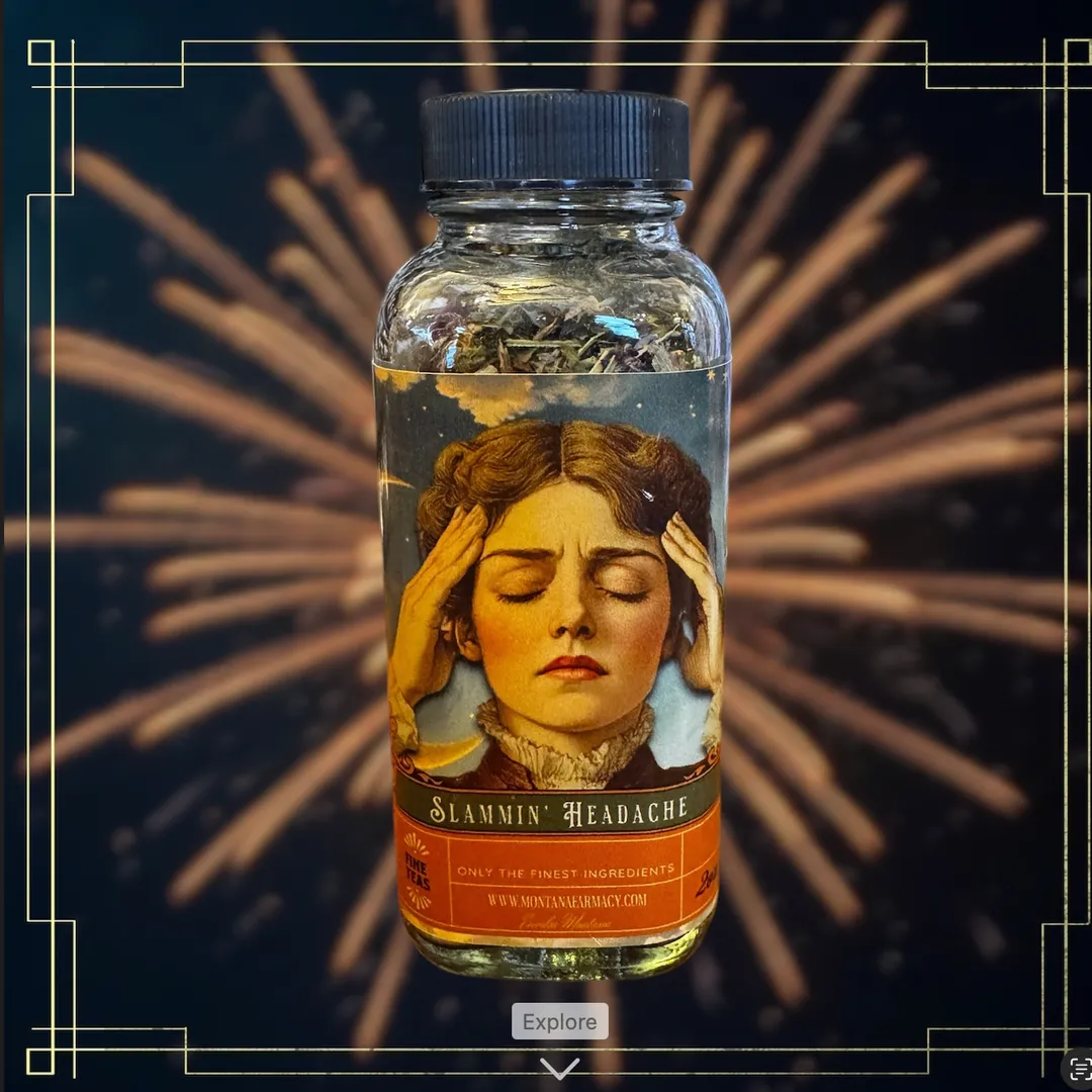Slammin' OMG Loose Leaf Tea glass jar supports head hurt