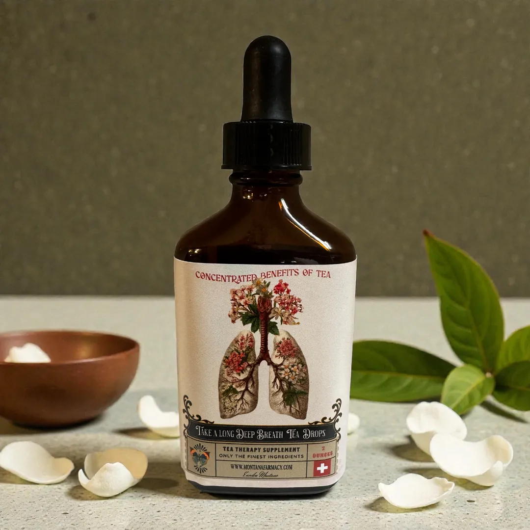Take a long Deep Breath  Herbal Tea elixir Wellness Drops