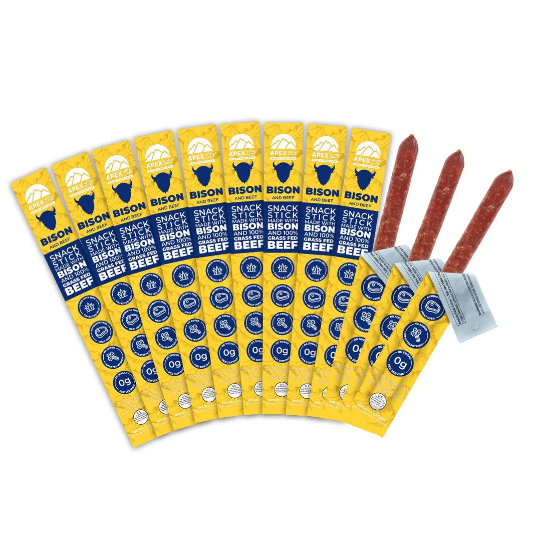 Bison & Grass Fed Beef Snack Sticks - Caddy of 12