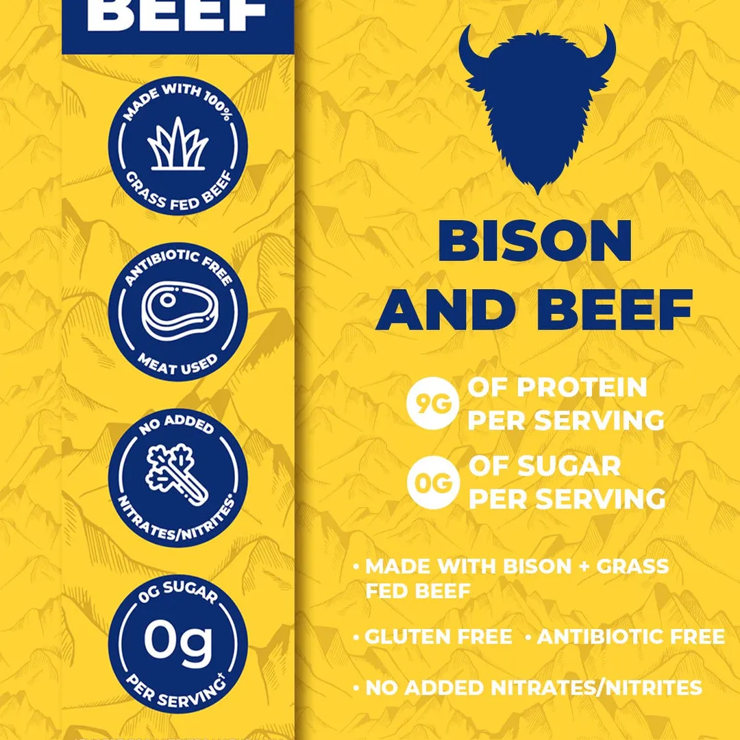 Bison & Grass Fed Beef Snack Sticks - Caddy of 12