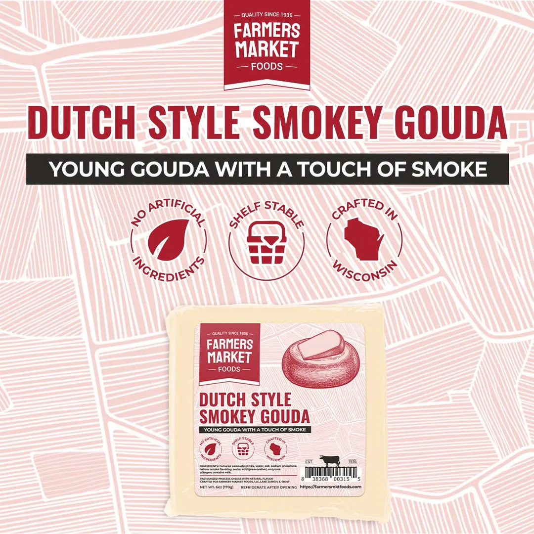 Dutch Style Smokey Gouda 6oz (Shelf Stable)