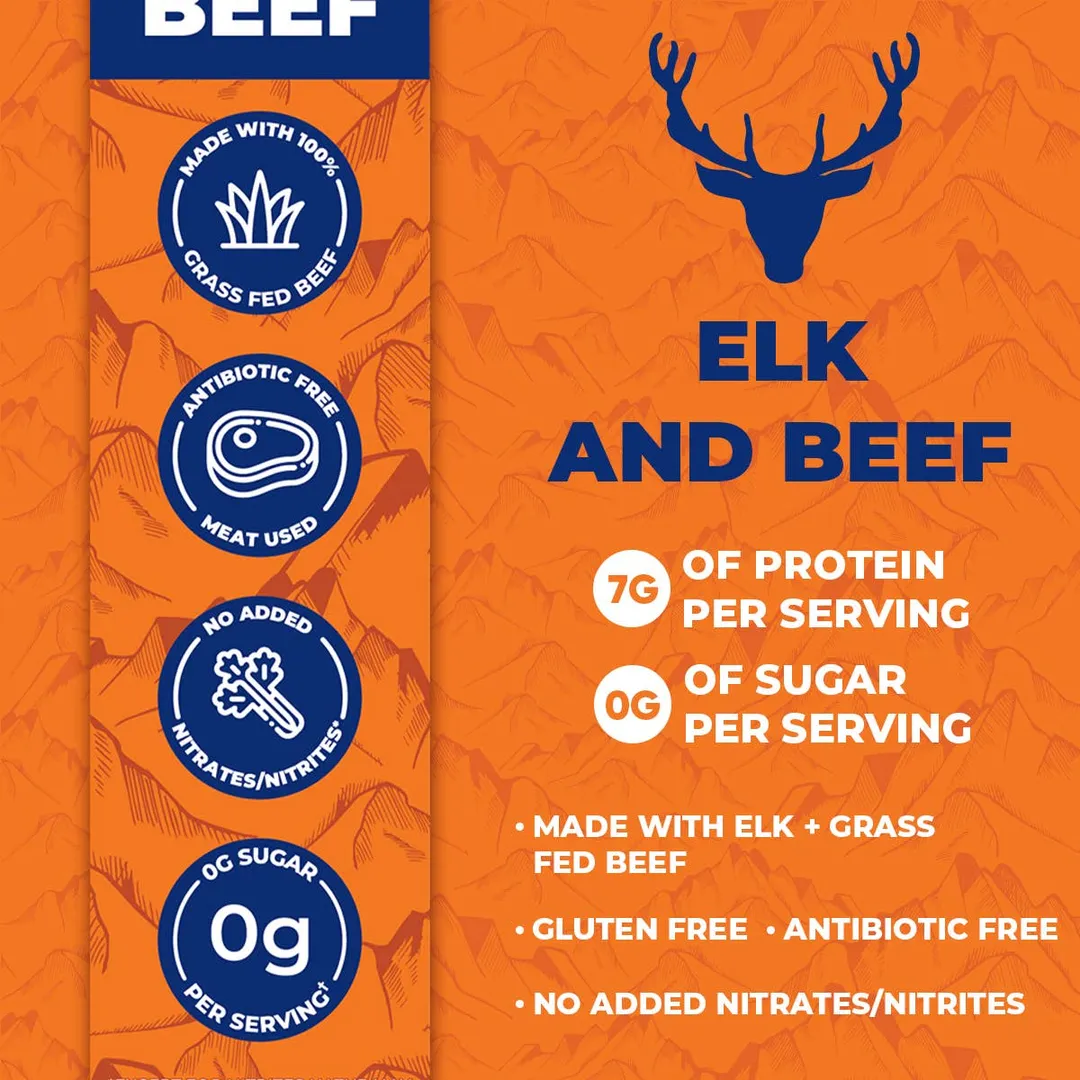 Elk & Grass Fed Beef Snack Sticks - Caddy of 12
