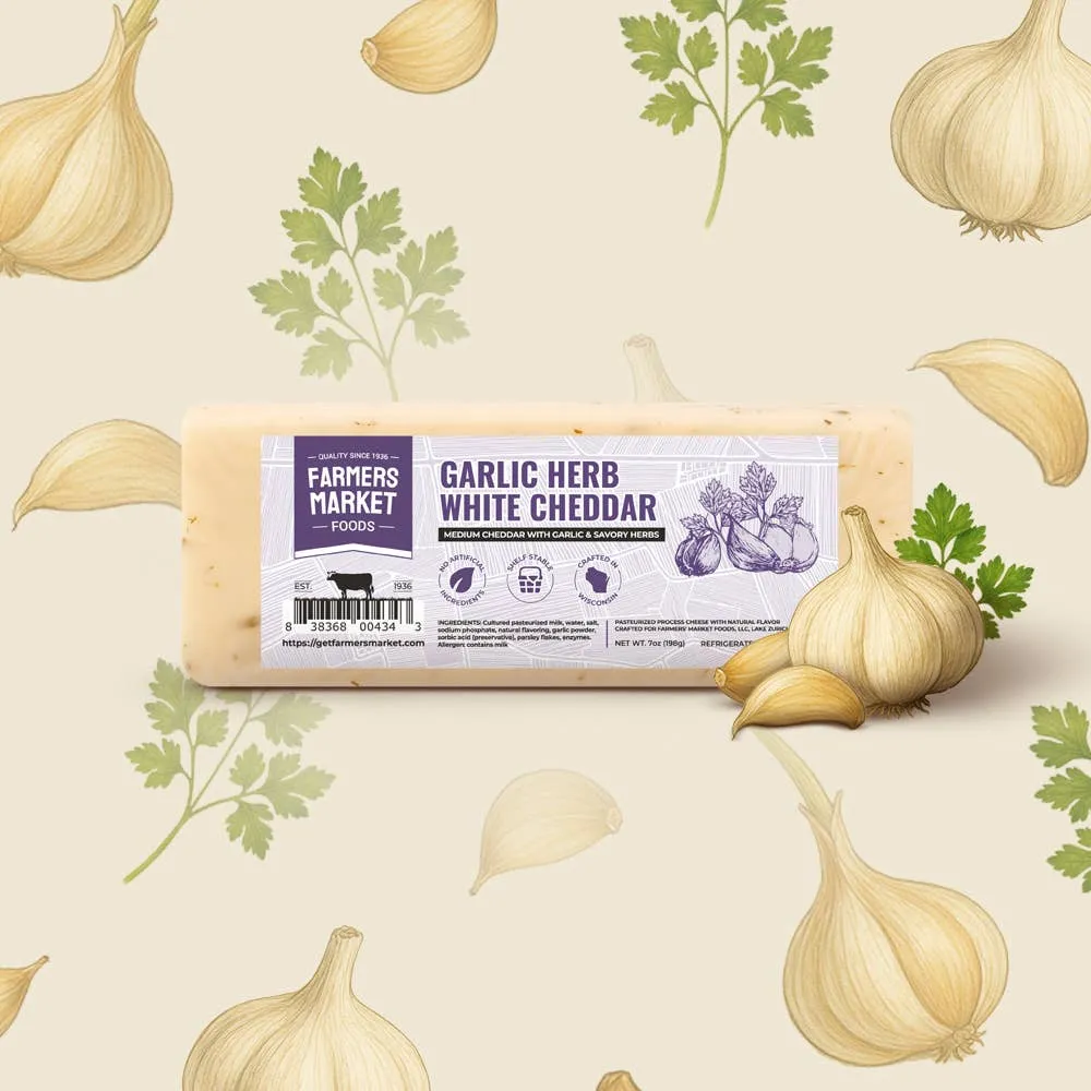 Garlic Herb White Cheddar 7oz (Shelf Stable) (12ct)