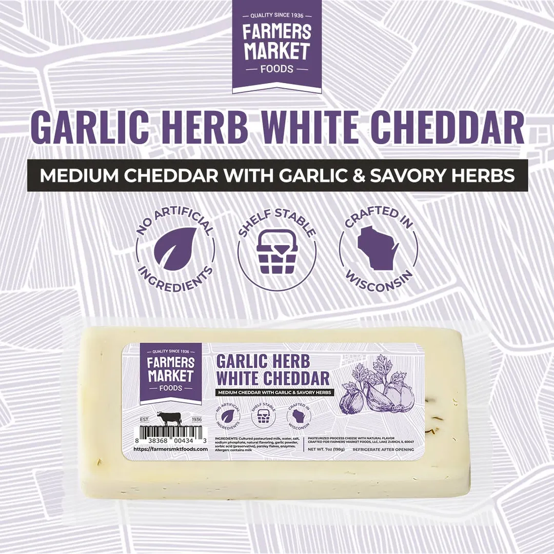 Garlic Herb White Cheddar 7oz (Shelf Stable) (24ct)