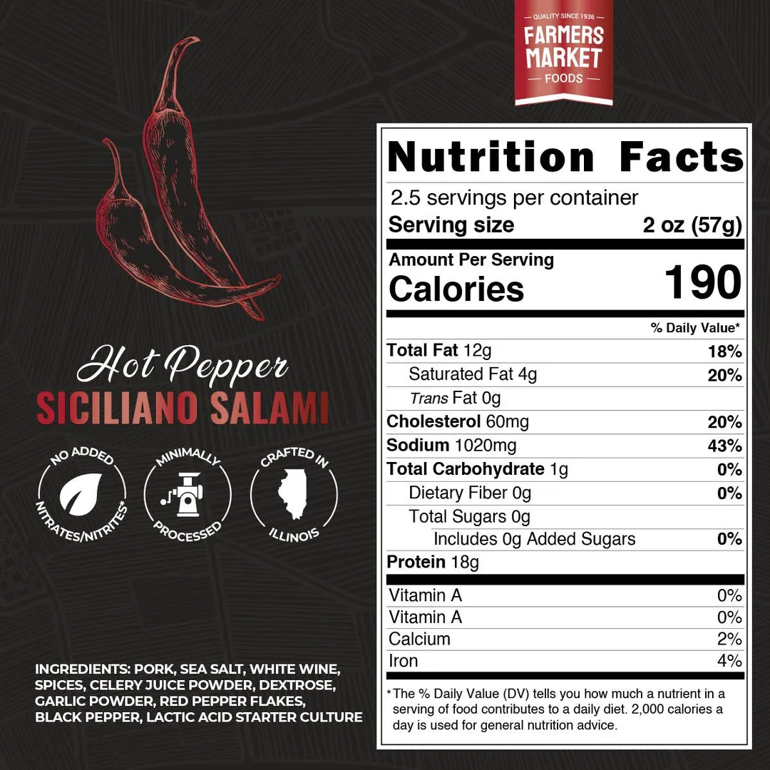 Hot Pepper Siciliano Salami 5oz