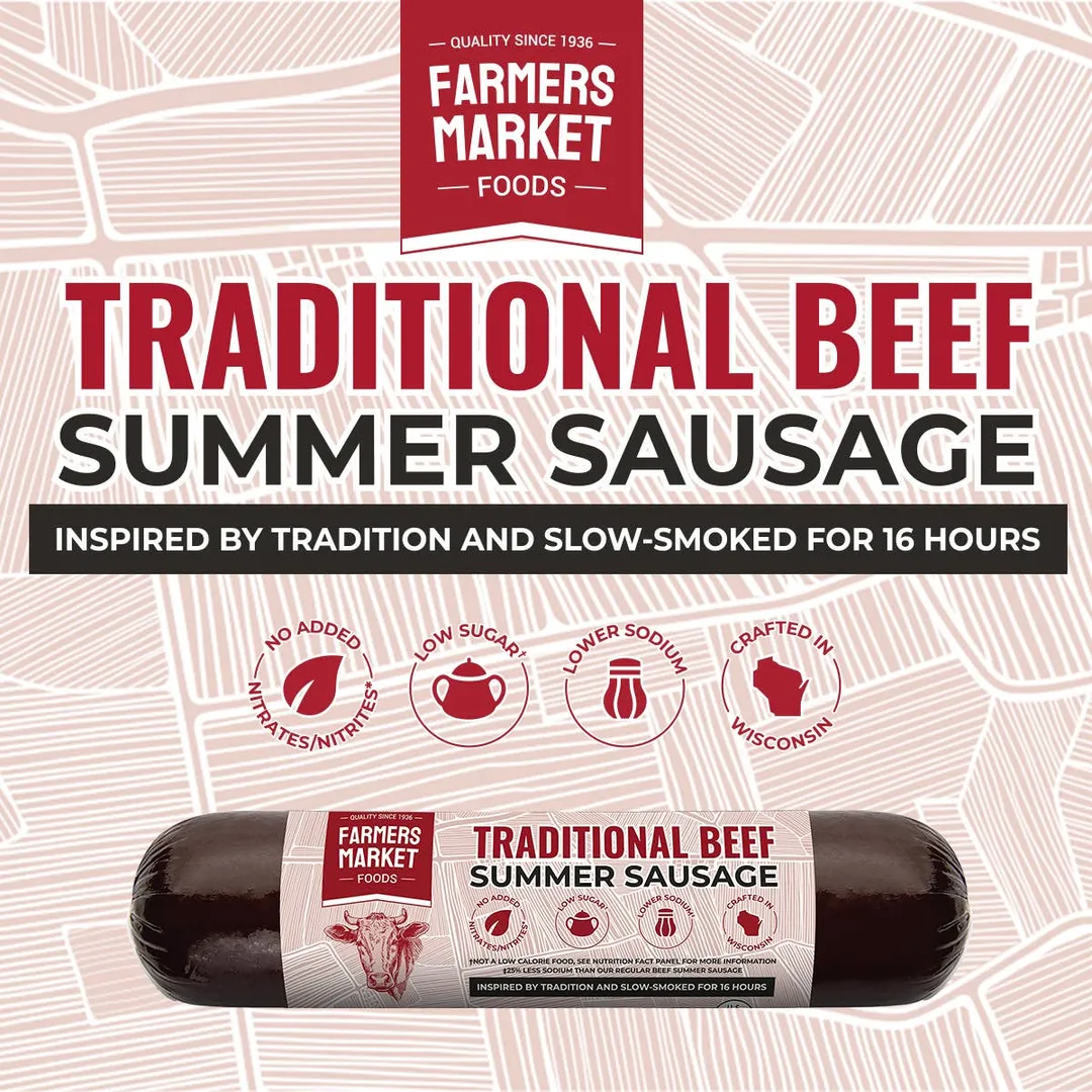No Nitrate/Nitrite 100% Beef Summer Sausage 5oz (12ct)