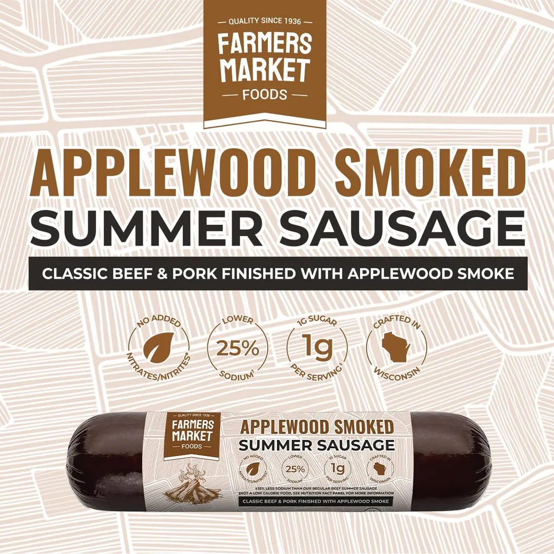 No Nitrate/Nitrite Applewood Smoked Summer Sausage 5oz (12ct)