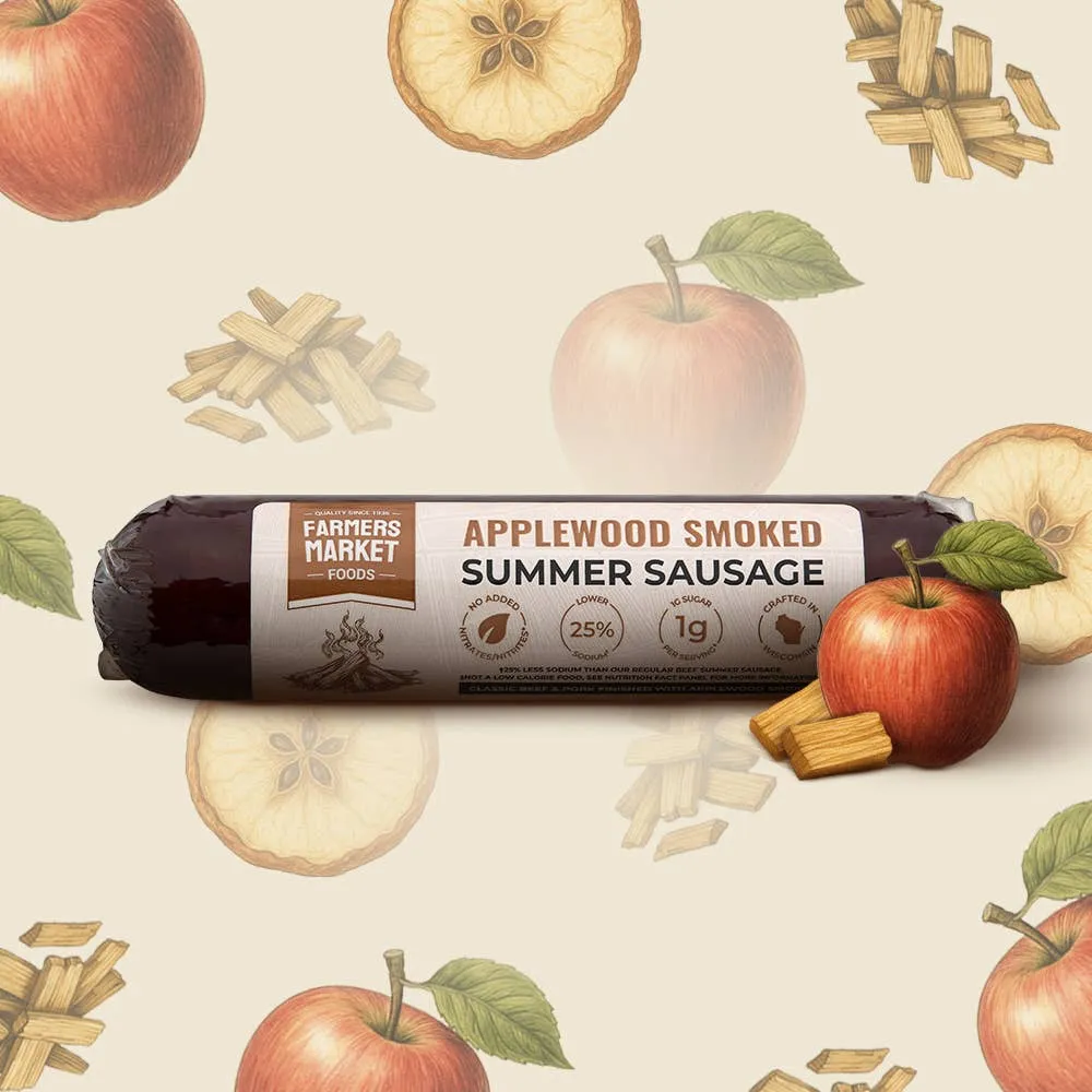 No Nitrate/Nitrite Applewood Smoked Summer Sausage 5oz (12ct)