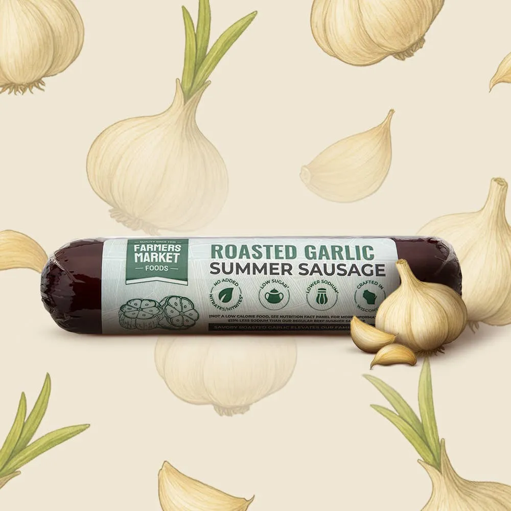 No Nitrate/Nitrite Roasted Garlic Summer Sausage 5oz (12ct)