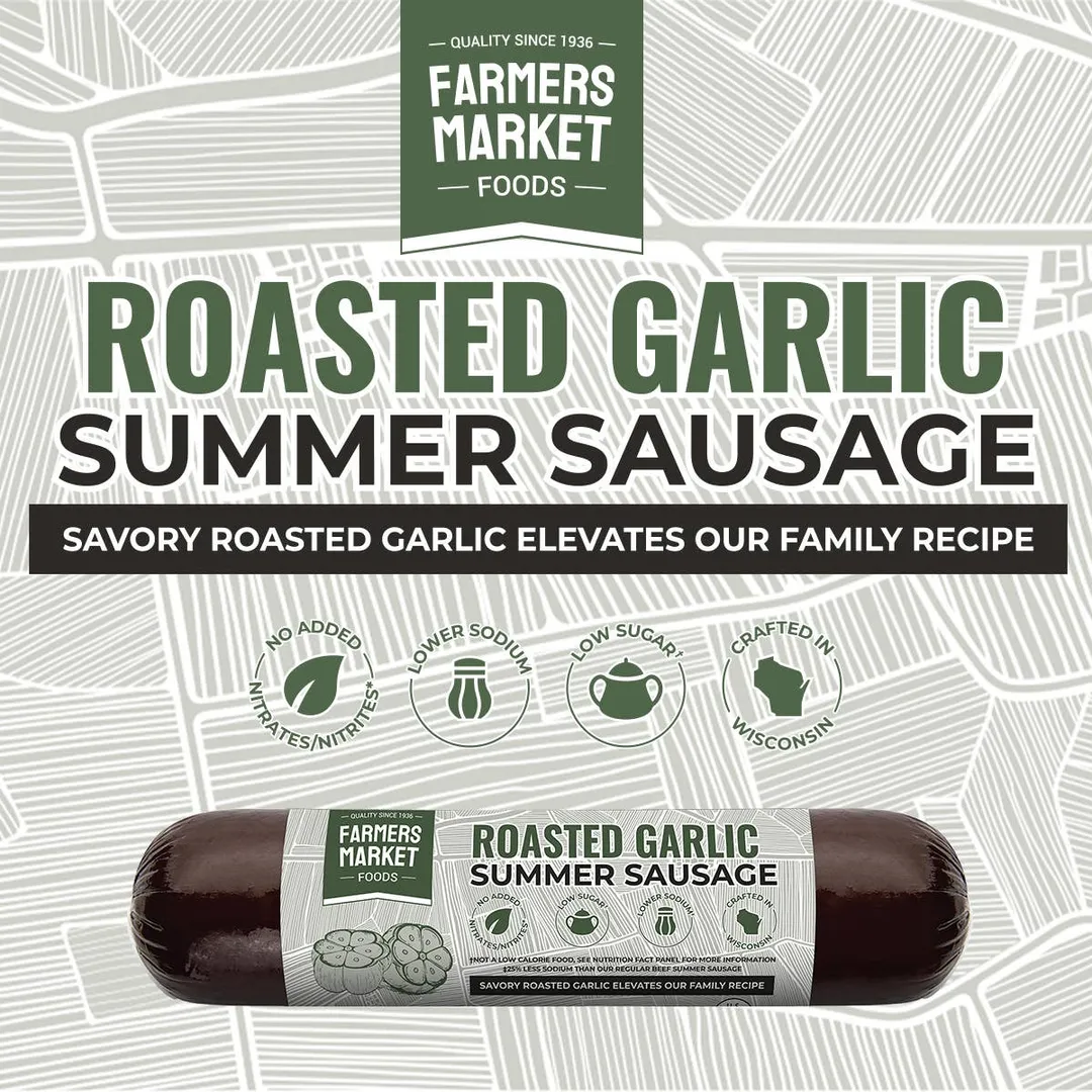 No Nitrate/Nitrite Roasted Garlic Summer Sausage 5oz (24ct)