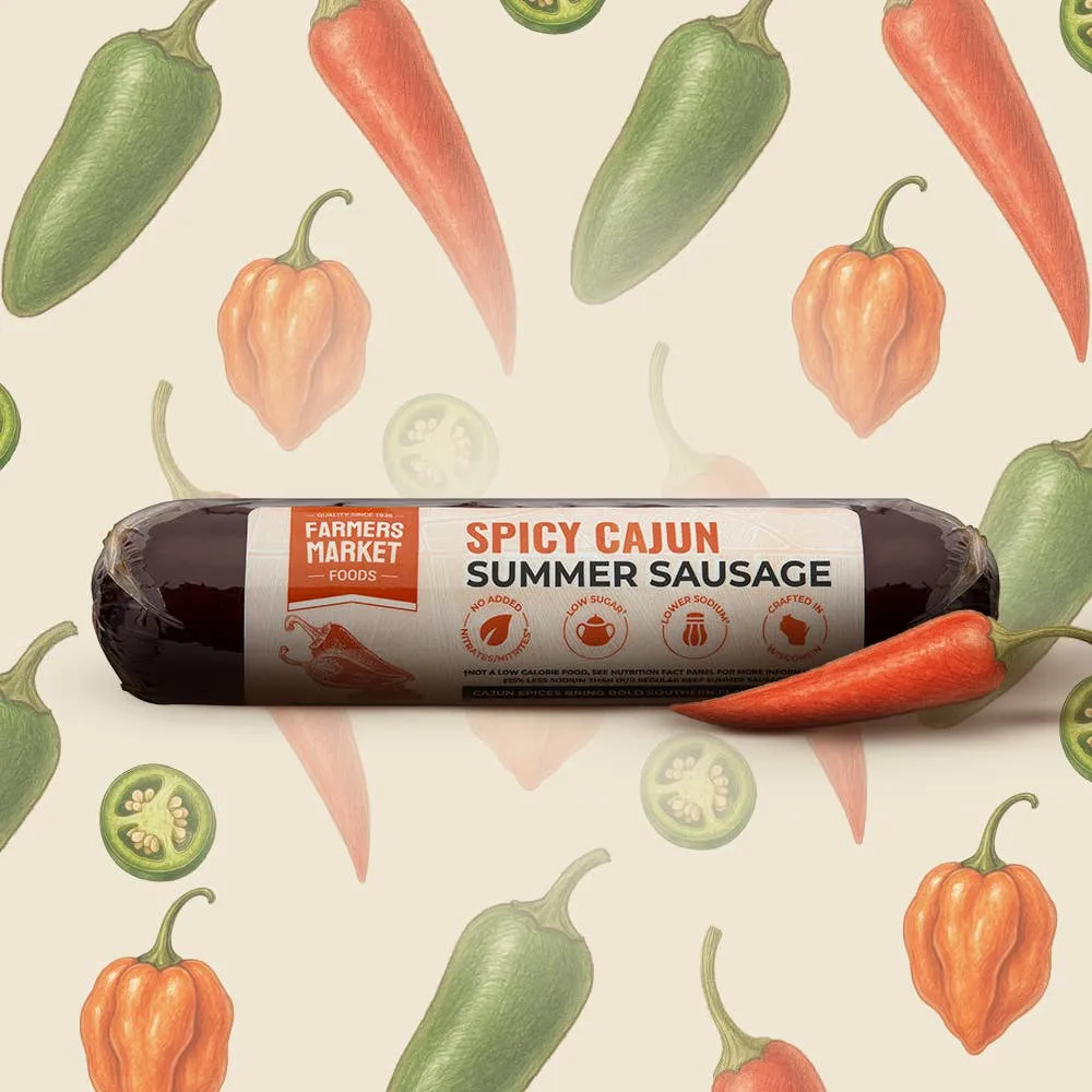 No Nitrate/Nitrite Spicy Cajun Summer Sausage 5oz (12ct)