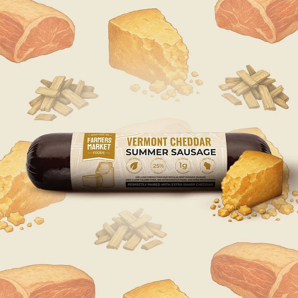 No Nitrate/Nitrite Vermont Cheddar Summer Sausage 5oz (12ct)