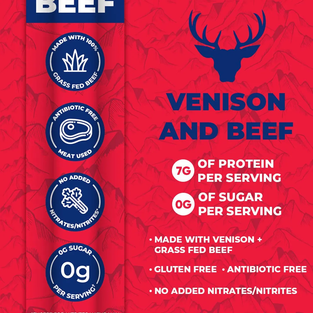 Venison & Grass Fed Beef Snack Sticks - Caddy of 12