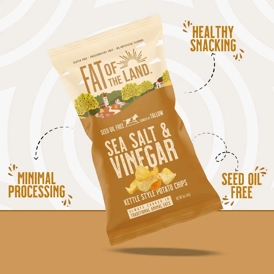 Salt & Vinegar Beef Tallow Kettle Cooked Chips