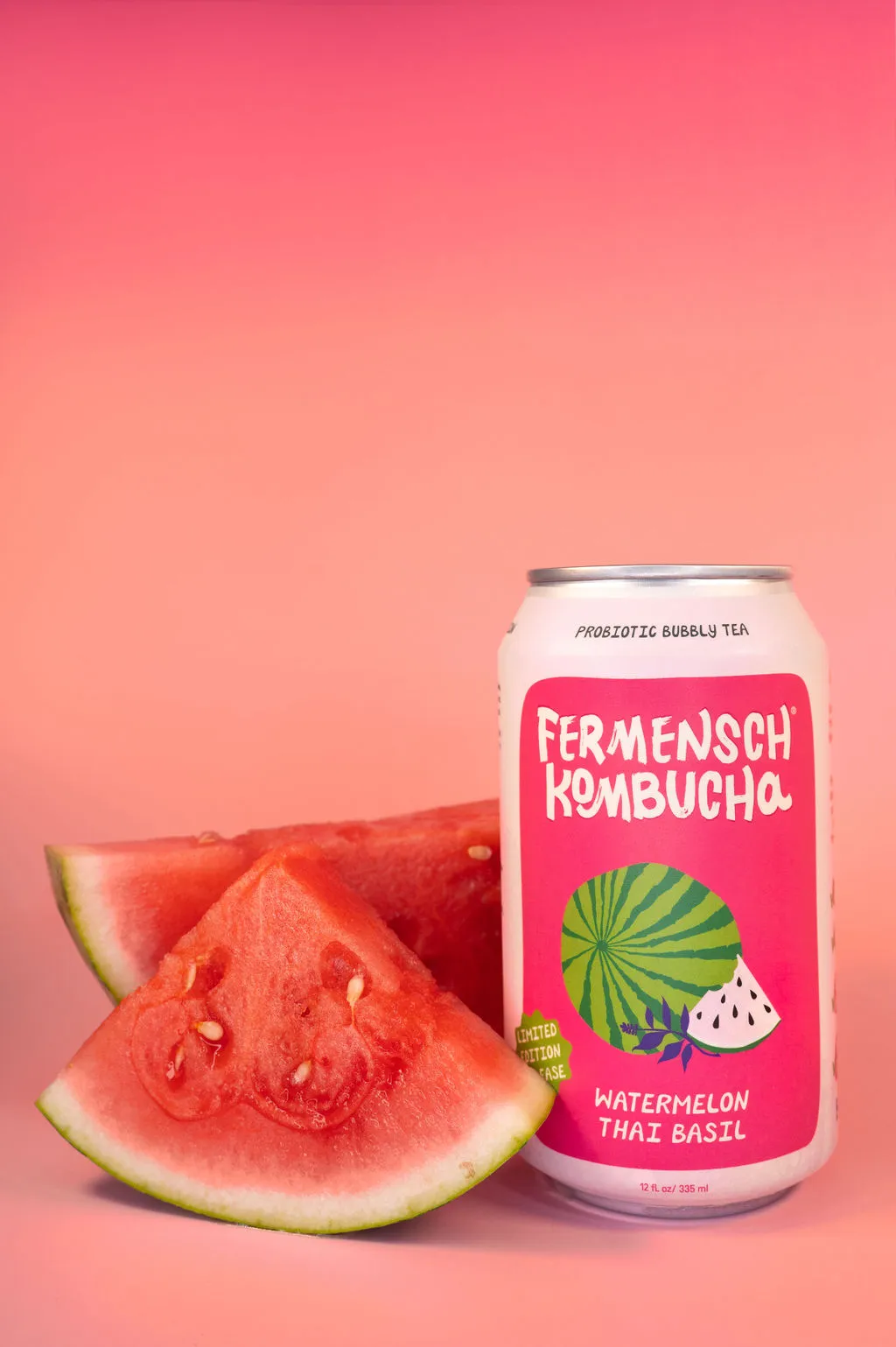 *WATERMELON THAI BASIL* Seasonal Kombucha - 24-Can Case