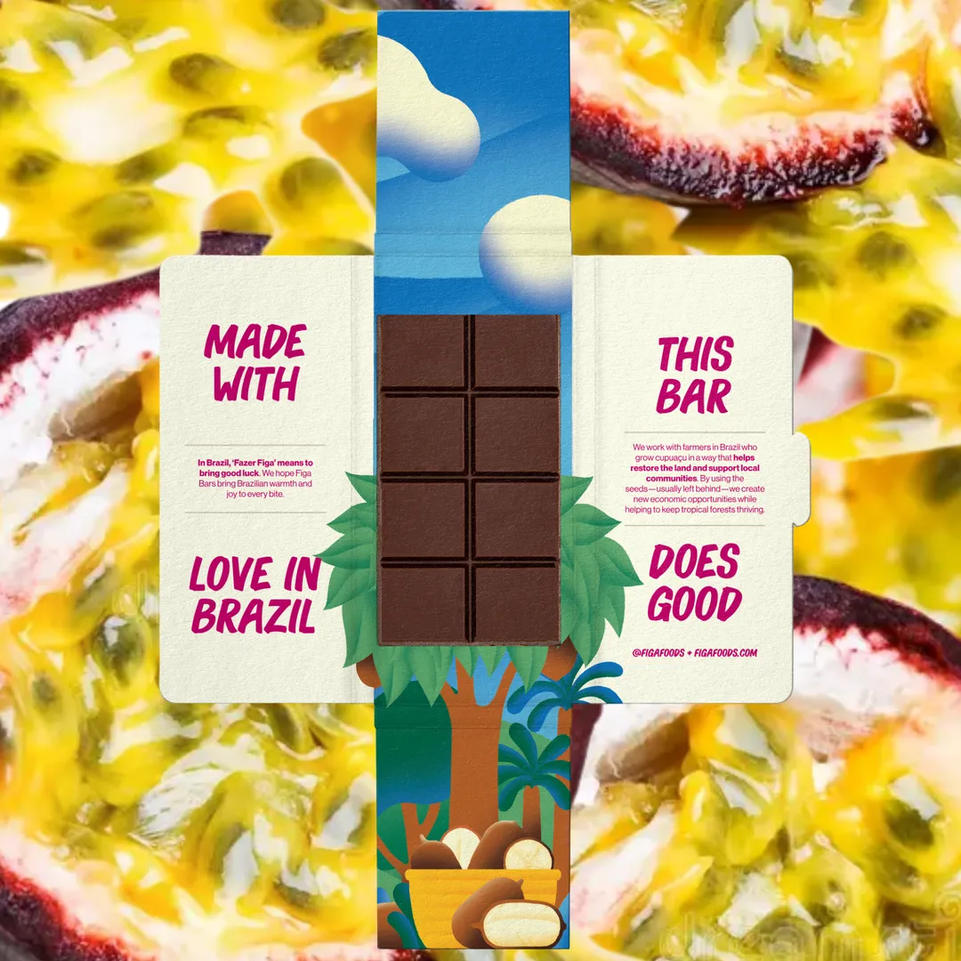 Passion Fruit | Chocolate's Brazilian Cousin | Vegan, Caffeine Free, Sweetened with Dates | 63% Cupuaçu Bar