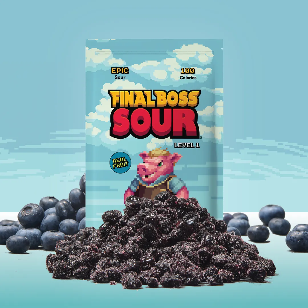Level 1 Sour Blueberries (12 pack) Dried Fruit Sour Snack