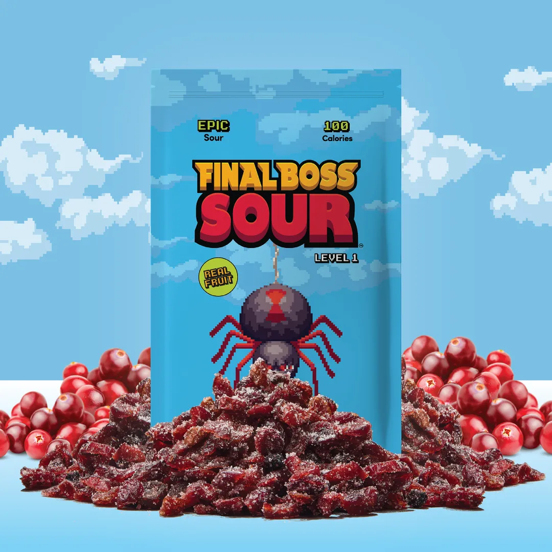 Level 1 Sour Cranberries (12 pack) Real Dried Fruit Candy