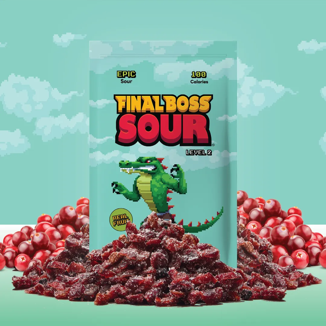 Level 2 Sour Cranberries (12 pack) Real Dried Fruit Candy