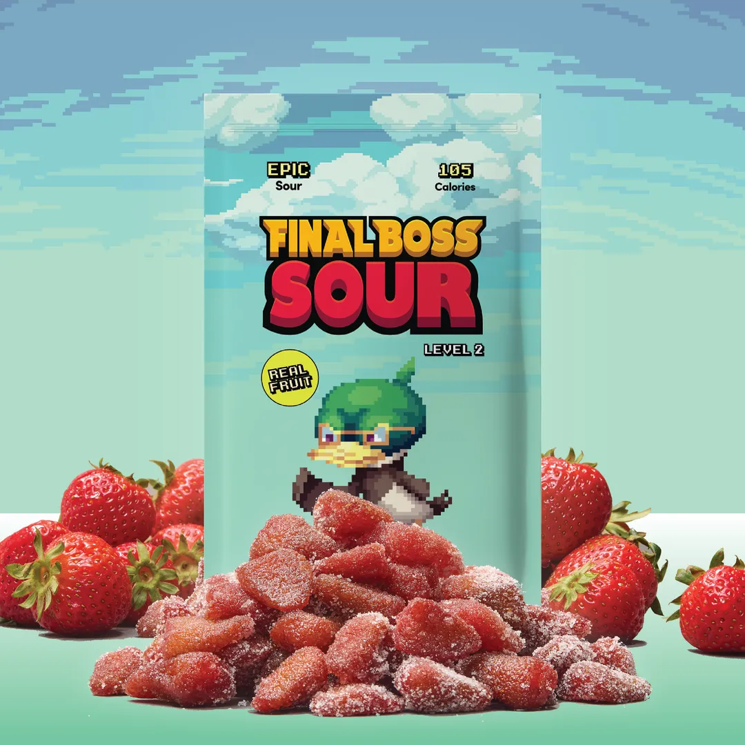 Level 2 Sour Strawberries (12 pack) Real Dried Fruit Candy