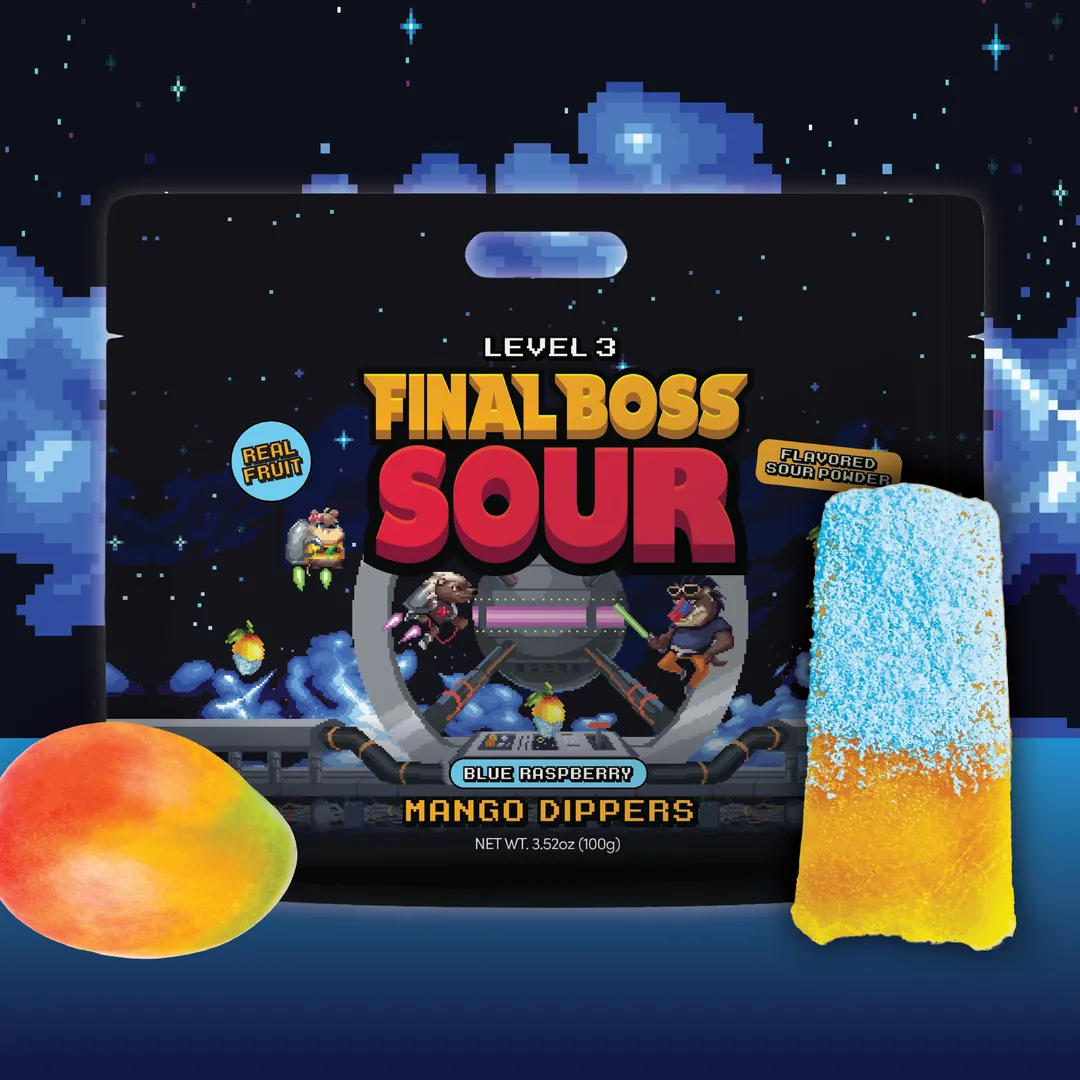 Level 3 Sour Blue Razz Mango Dippers Retail PDQ (10 Count)