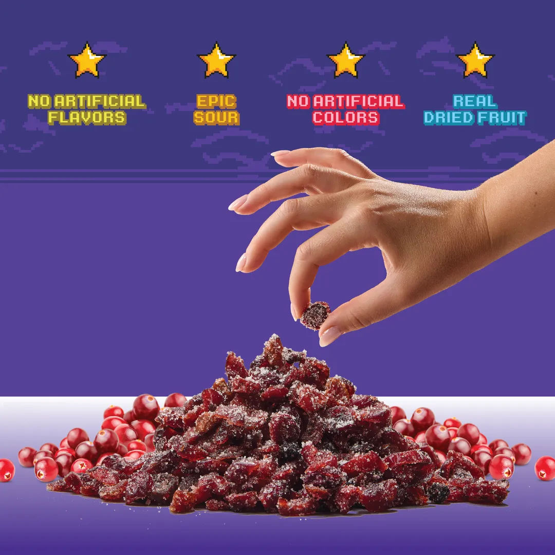 Level 3 Sour Cranberries (12 pack) - Real Dried Fruit Candy