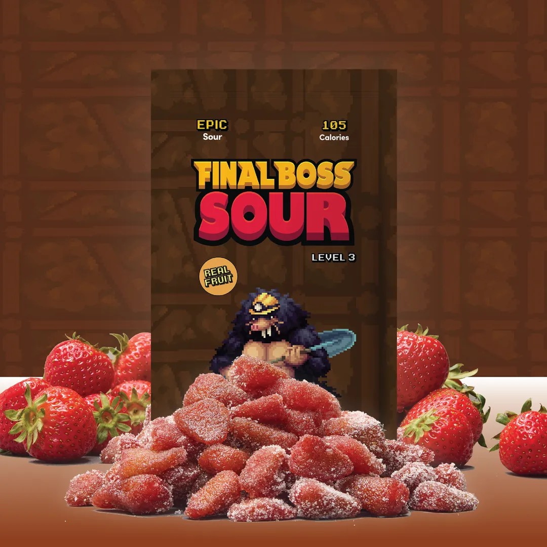 Level 3 Sour Strawberries (12 pack) - Real Dried Fruit Candy
