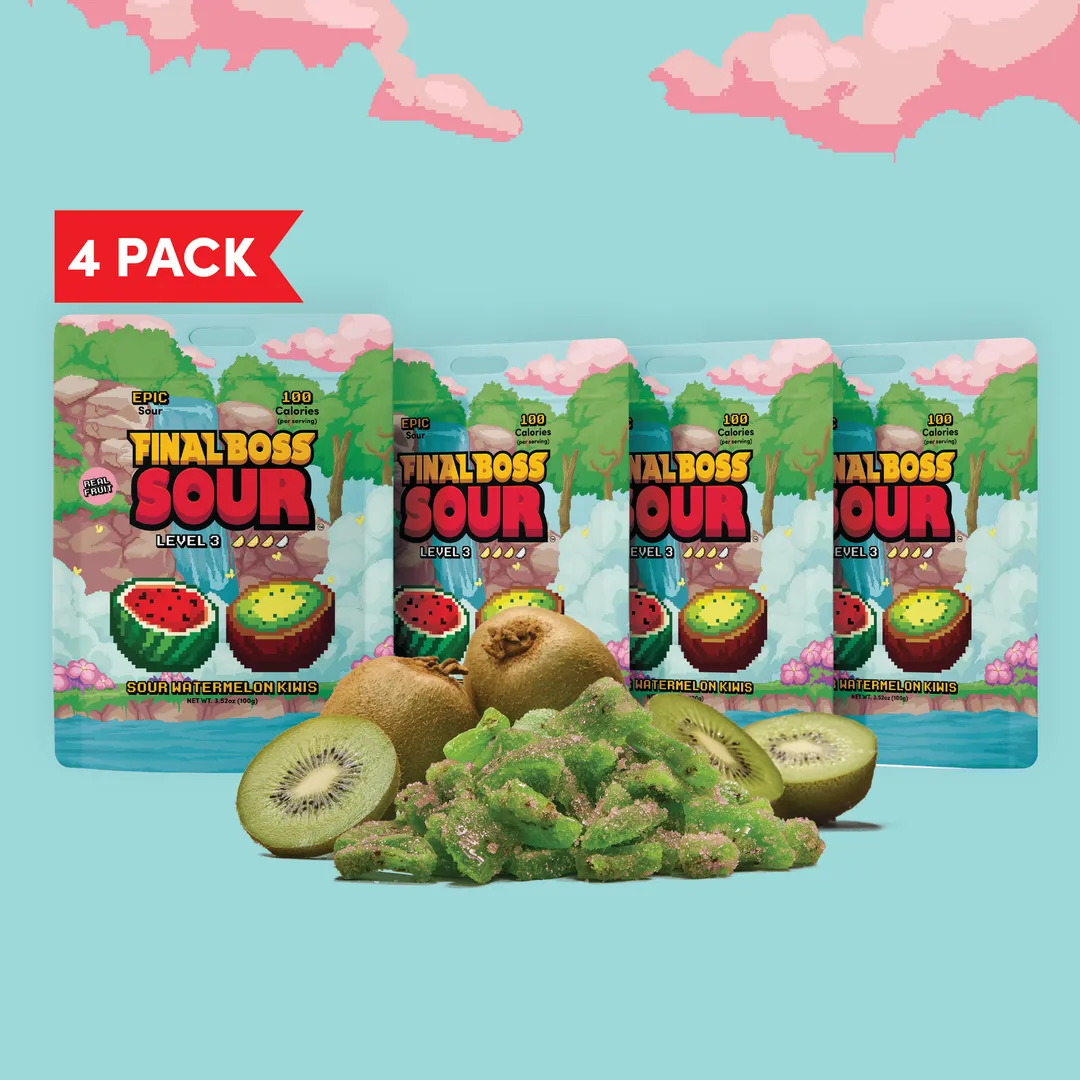 Sour Watermelon Kiwis (Level 3) (4-Pack) - Dried Fruit Candy