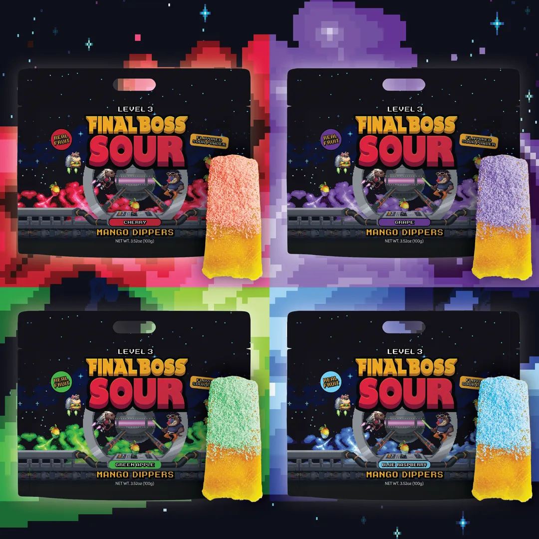 Variety Sour Mango Dipper (4-Pack) - Real Dried Fruit Candy