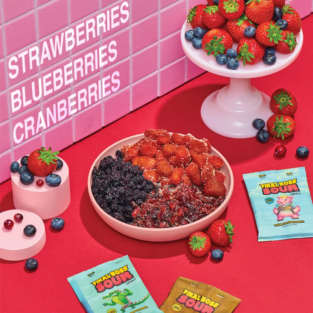VIP Sour Berry Sampler (18 pack) - Real Dried Fruit Candy