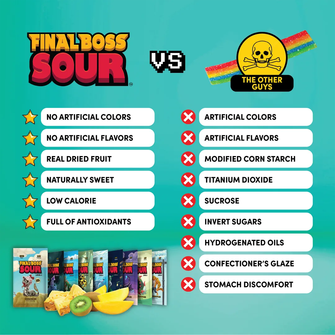 VIP Sour Tropical Sampler (18 pack) - Real Dried Fruit Candy