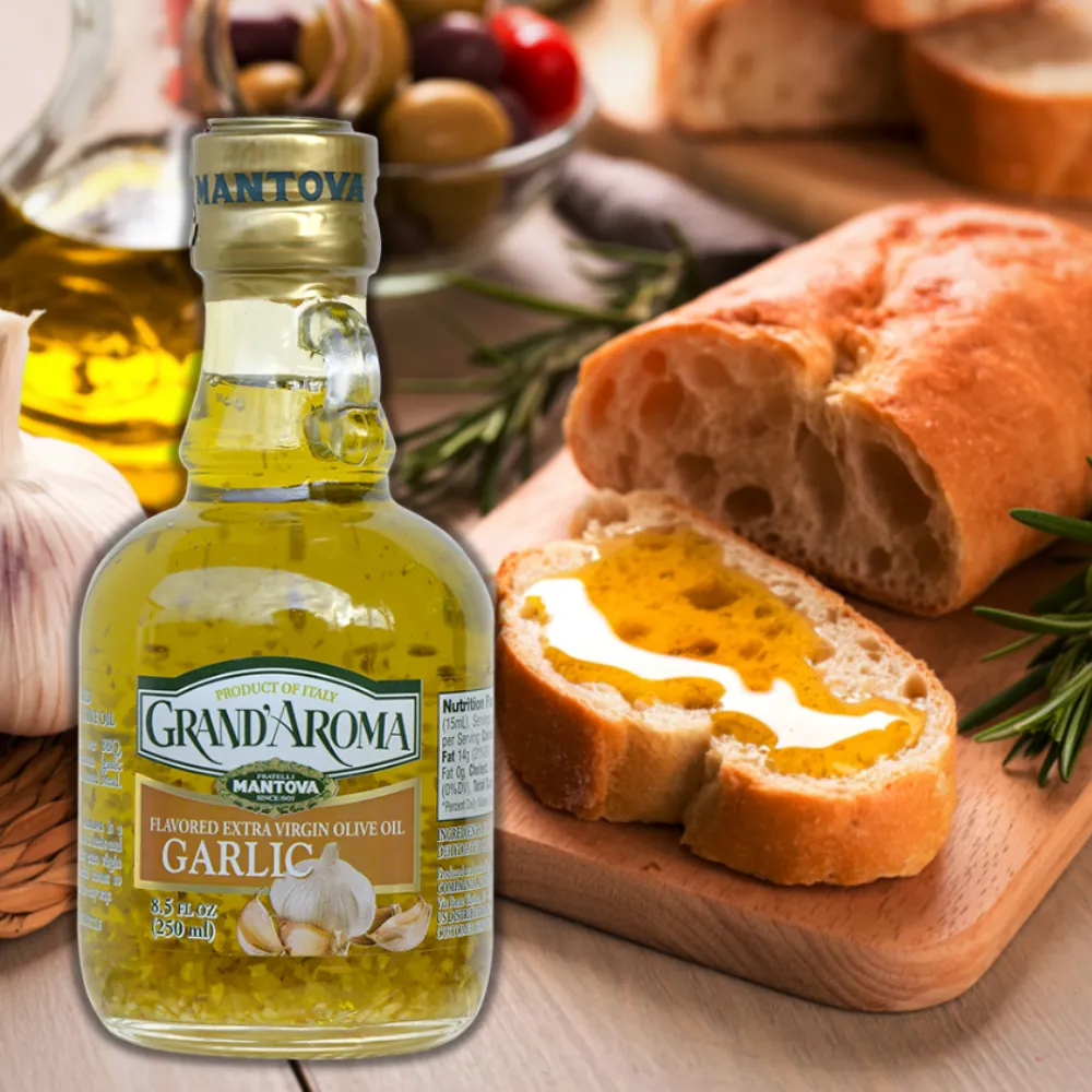 Mantova Grand’Aroma Garlic Extra Virgin Olive Oil, 8.5 oz.