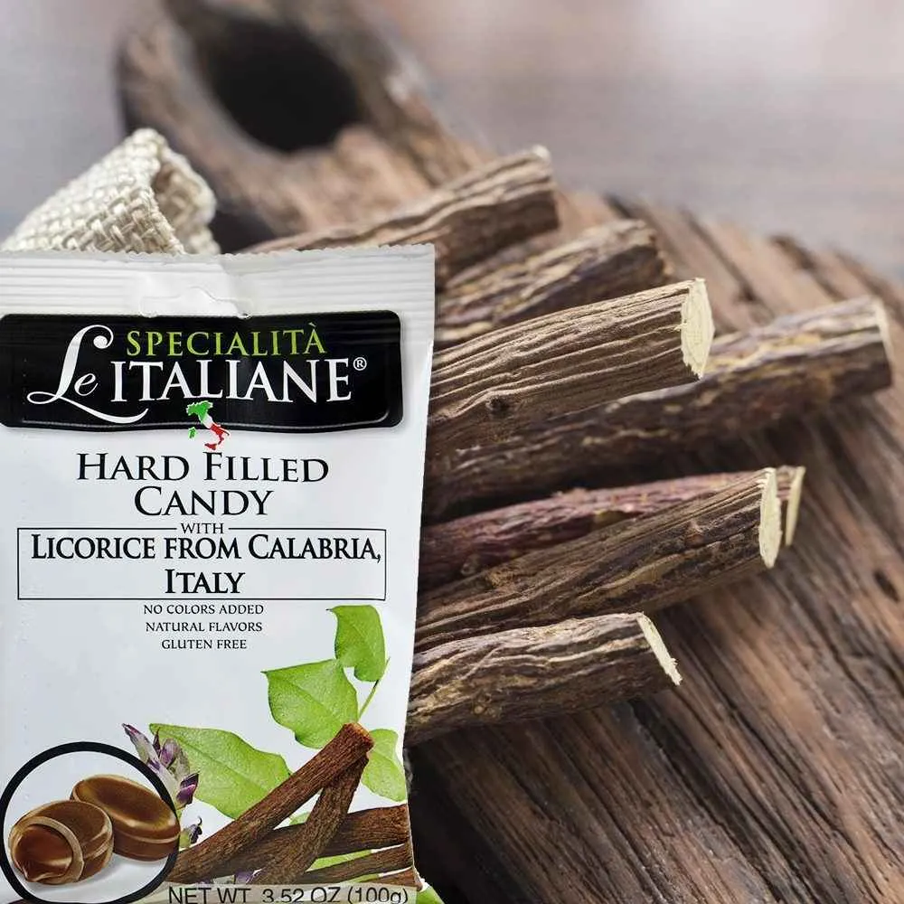 Le Specialità Italiane Candy Hard Filled Licorice, 3.52 oz.