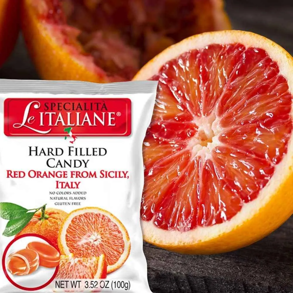 Le Specialità Italiane Candy with Red Orange, 3.52 oz.